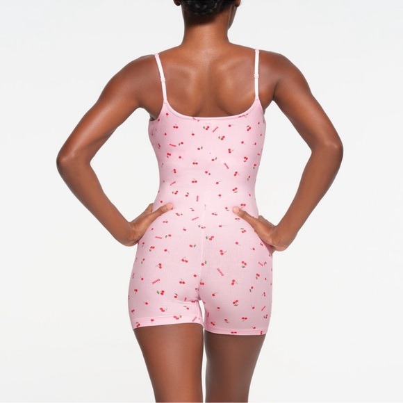SKIMS NWT Soft Lounge Onesie - Cherry Print - Picture 2 of 6